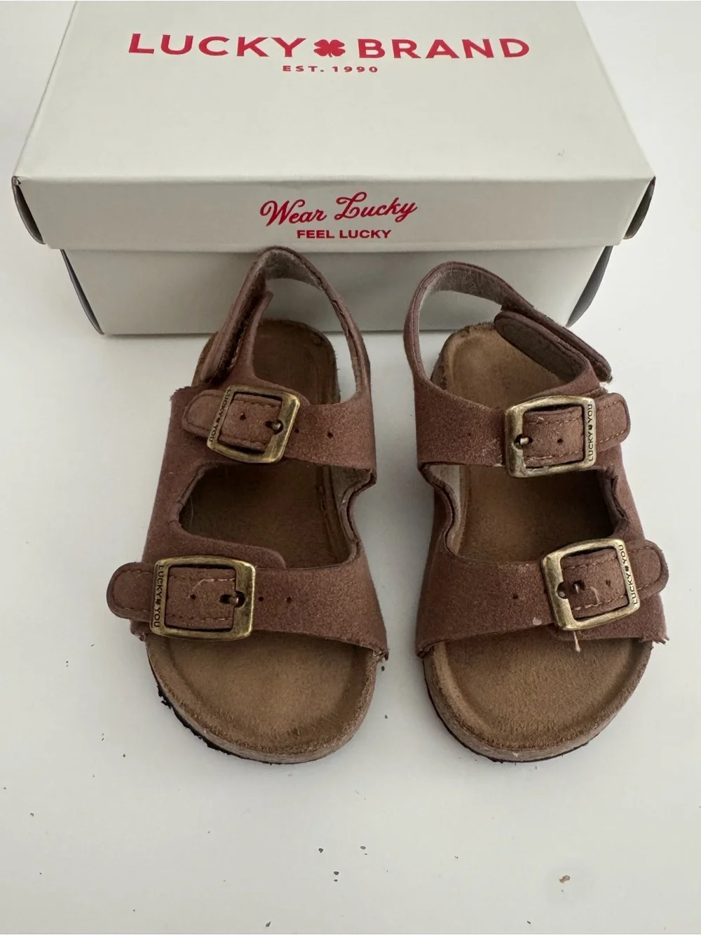 Lucky Brand Brown Double-Buckle Kids Sandals